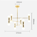 Lustre design doré en métal Concise