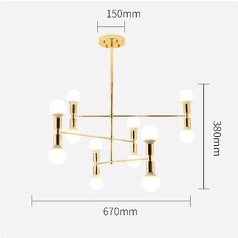 Lustre design doré en métal Concise - vue 6 sur 5
