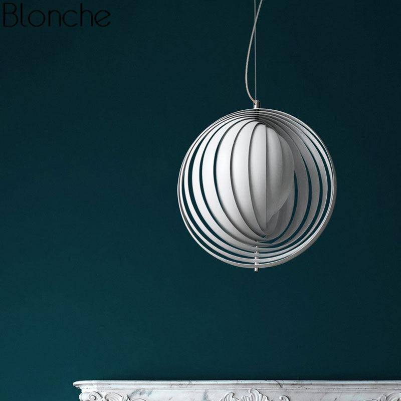 Suspension design LED grise au style Moon - vue 3 sur 6
