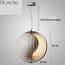 Suspension design LED grise au style Moon