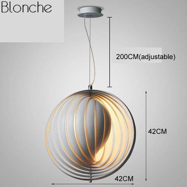 Suspension design LED grise au style Moon - vue 5 sur 6