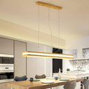 Suspension moderne à LED allongée en bois Loft