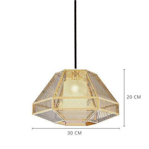 Suspension LED forme géométrique dorée Modern