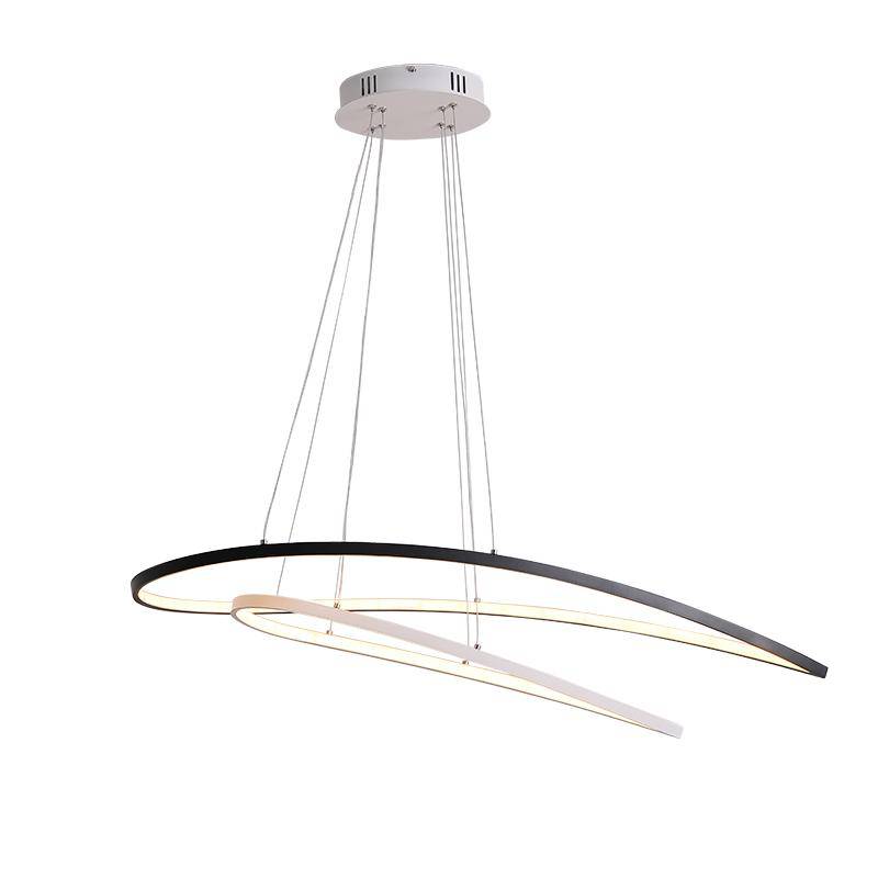 Lustre design à LED faux cercles suspendus - vue 5 sur 4