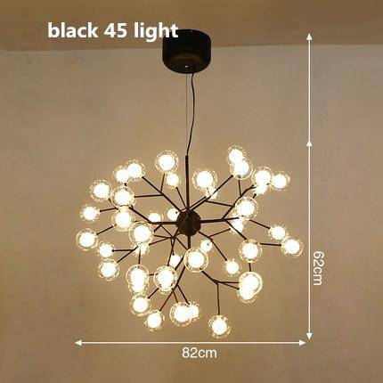 Lustre LED design arbre à branche et boules en verre - vue 7 sur 27