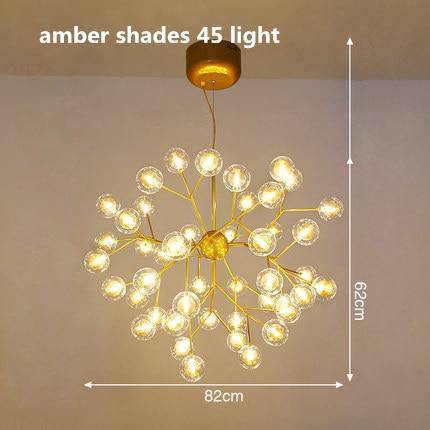 Lustre LED design arbre à branche et boules en verre - vue 25 sur 27