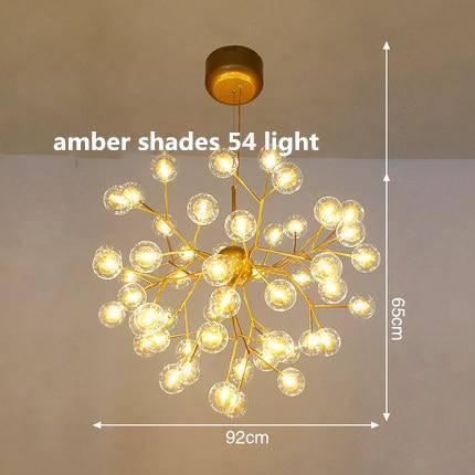 Lustre LED design arbre à branche et boules en verre - vue 20 sur 27
