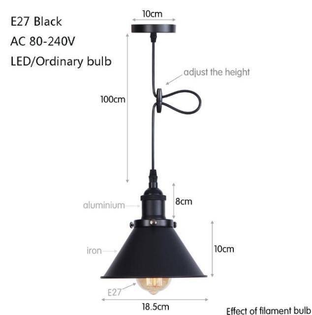 Suspension design à LED avec abat-jour en métal coloré Loft Industriel - vue 12 sur 14
