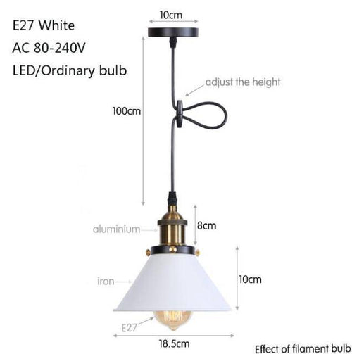 Suspension design à LED avec abat-jour en métal coloré Loft Industriel