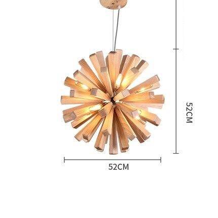 Suspension design à LED en bois style Wongshi