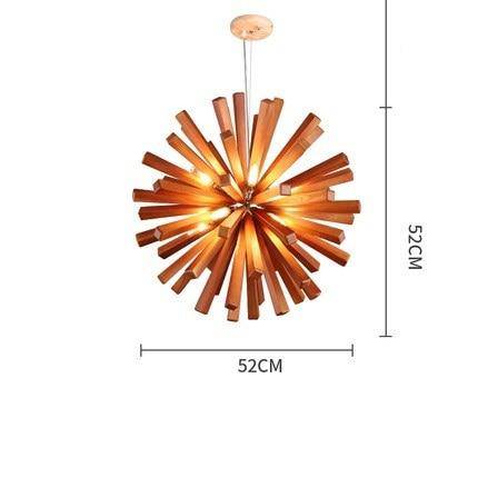 Suspension design à LED en bois style Wongshi - vue 7 sur 9
