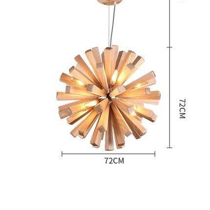 Suspension design à LED en bois style Wongshi - vue 8 sur 9
