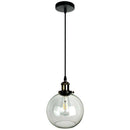 Suspension moderne LED noir avec abat-jour en verre Loft