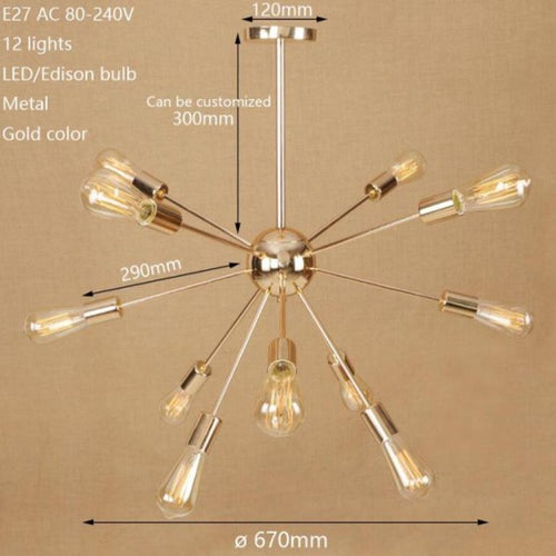 Lustre moderne LED style araignée métallique réglable Makari