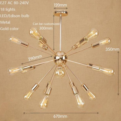 Lustre moderne LED style araignée métallique réglable Makari
