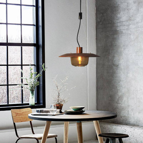 Suspension LED design en bois et verre Glass