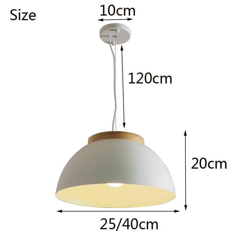 Suspension demi boule blanche en métal et base en bois - vue 8 sur 7