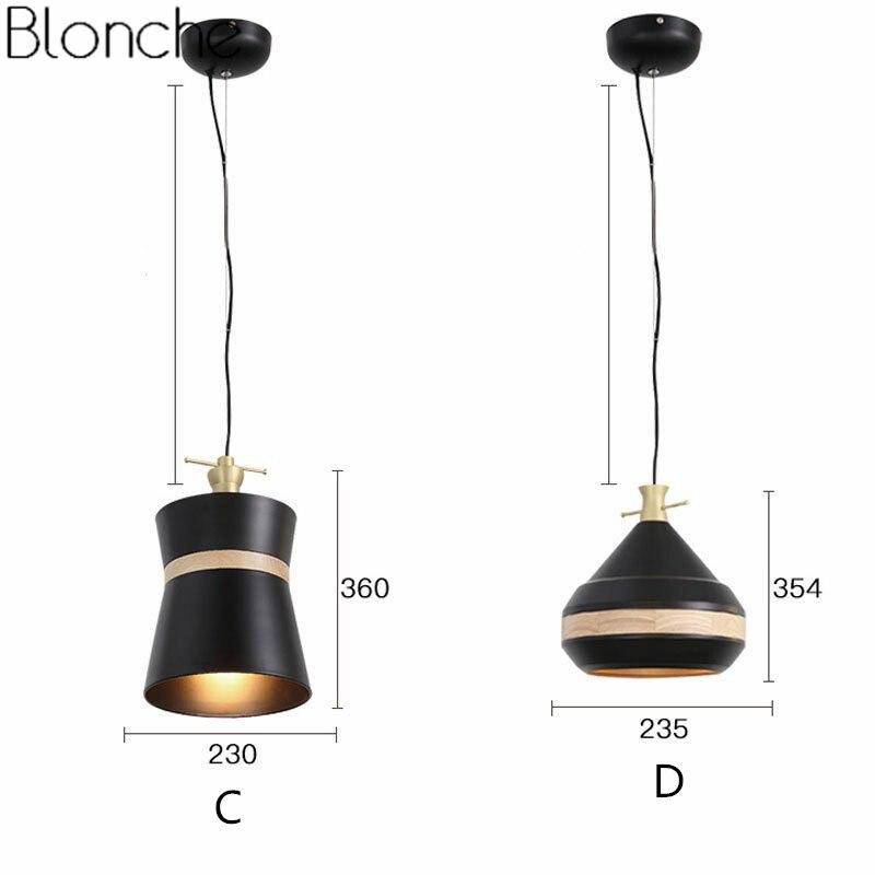 Suspension moderne LED noire et bandeau bois Country - vue 10 sur 11