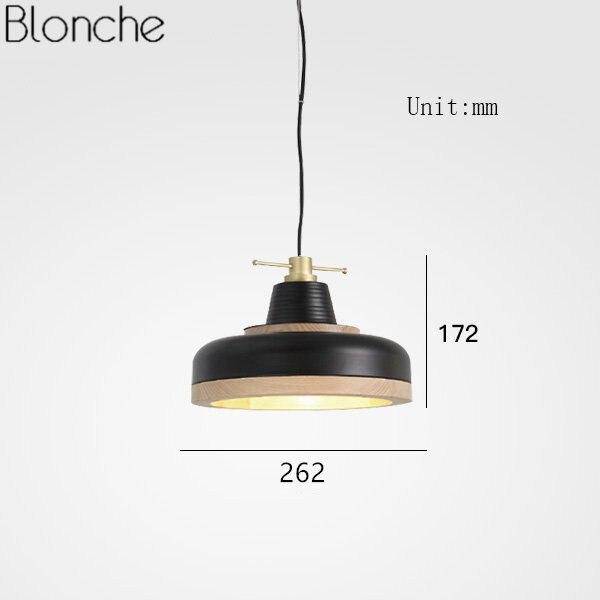 Suspension moderne LED noire et bandeau bois Country