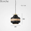 Suspension moderne LED noire et bandeau bois Country