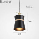 Suspension moderne LED noire et bandeau bois Country