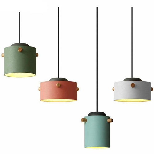 Suspension moderne LED au style macarons colorés