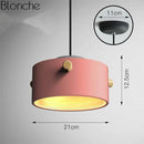 Suspension moderne LED au style macarons colorés