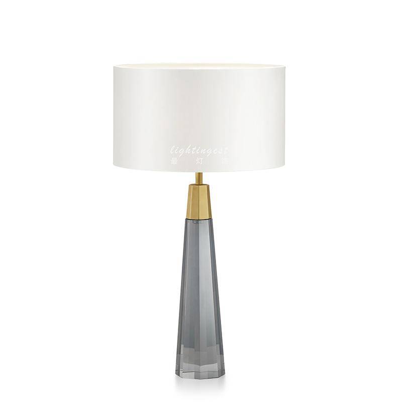 Lampe à poser design LED avec abat-jour blanc Art