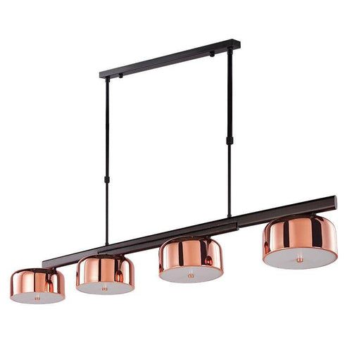 Lustre moderne avec abat-jour chromé