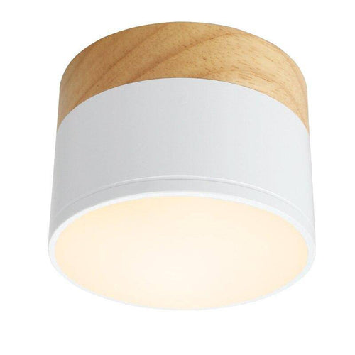 Spot moderne LED rond avec base en bois Loft - vue 5 sur 5