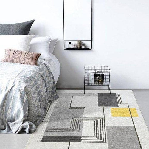 Tapis moderne rectangle aux motifs géométriques