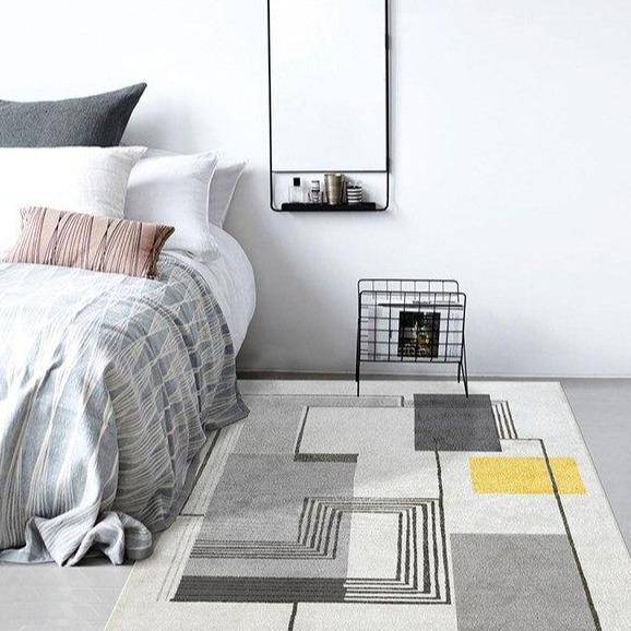 Tapis moderne rectangle aux motifs géométriques - vue 4 sur 5