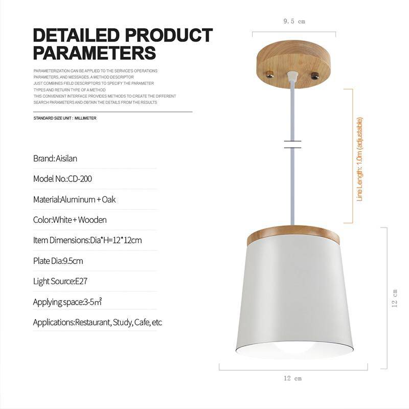 Suspension design bois et métal blanc Aisilan - vue 6 sur 7
