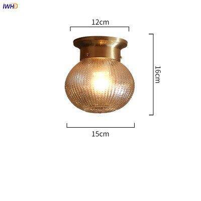 Suspension rétro LED avec métal doré et verre cristal - vue 4 sur 4