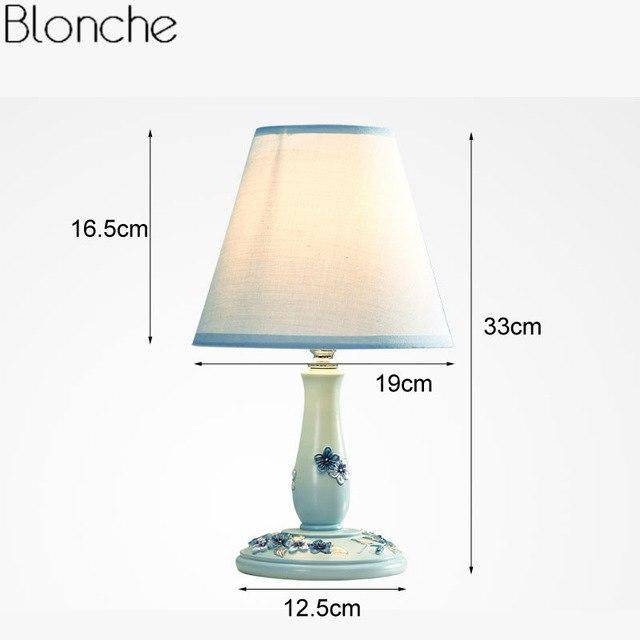 Lampe de chevet à poser avec abat-jour et base fleuri colorée - vue 7 sur 12