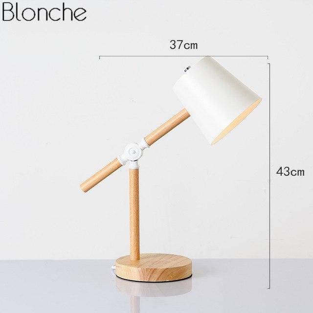 Lampe à poser en bois ajustable avec abat-jour coloré - vue 10 sur 10