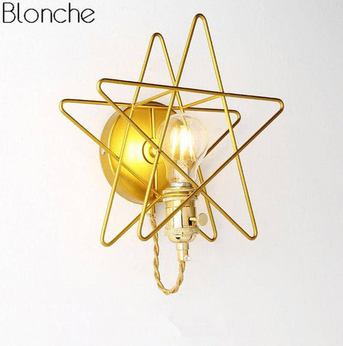 Applique murale LED en forme d'étoile dorée