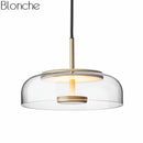 Suspension design LED avec abat-jour en verre Clear