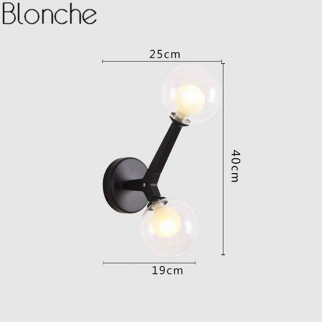 Applique murale design doré avec boule en verre Sconce - vue 7 sur 7