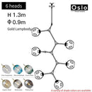 Suspension design LED avec abat-jour en verre style branche Creative