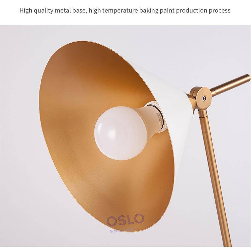 Lampe à poser moderne en métal et marbre et pied chromé Hotel - vue 8 sur 9