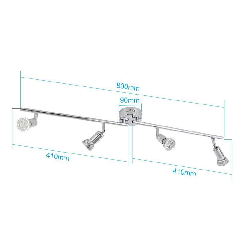 Barre à 4 spots LED chromée