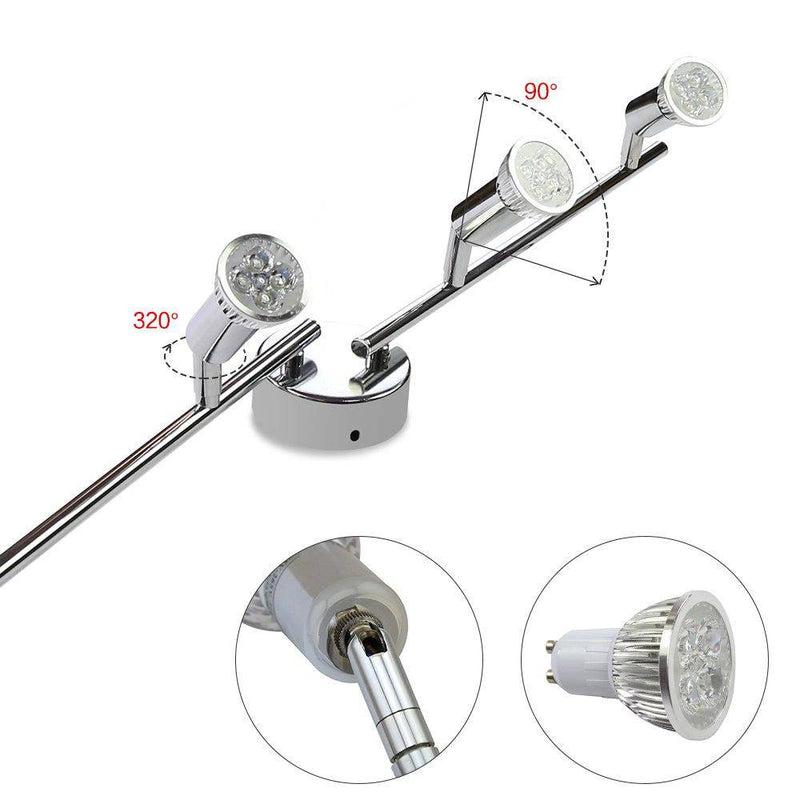 Barre à 4 spots LED chromée