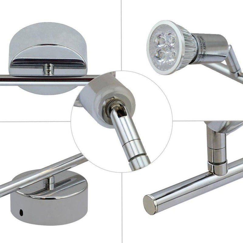 Barre à 4 spots LED chromée