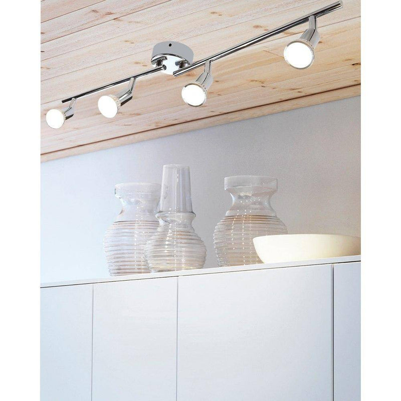 Barre à 4 spots LED chromée