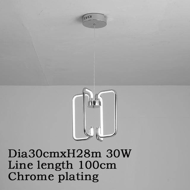 Plafonnier moderne rectangles chromé à LED - vue 5 sur 9