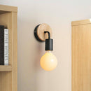 Simplistic wood and metal wall light