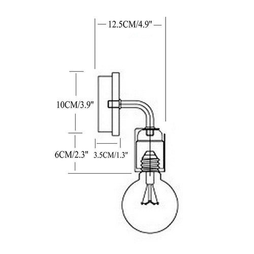 Simplistic wood and metal wall light - vue 5 sur 5