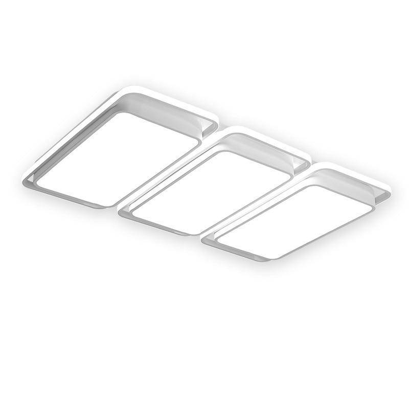 Plafonnier design LED rectangle et bords arrondis noir et blanc Bwart - vue 5 sur 7