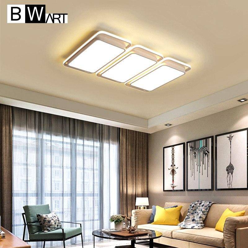 Plafonnier design LED rectangle et bords arrondis noir et blanc Bwart - vue 3 sur 7
